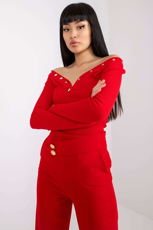 Červená proužkovaná halenka Tracy RUE...