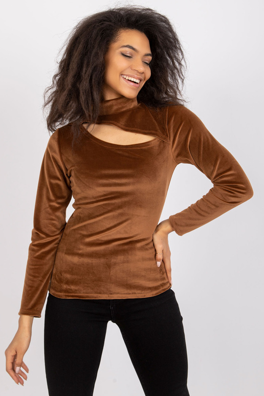 Dámská hnědá velurová halenka Kigali