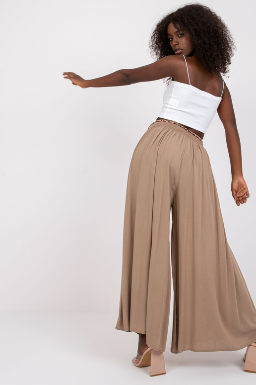 Tmavě béžové široké kalhoty Surie OCH...