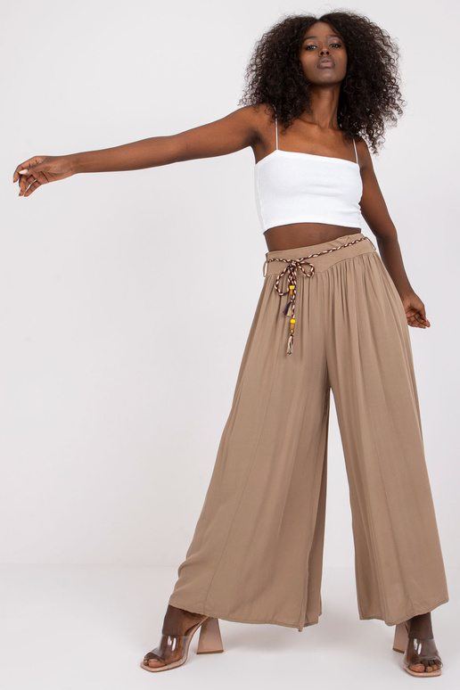 Tmavě béžové široké kalhoty Surie OCH...