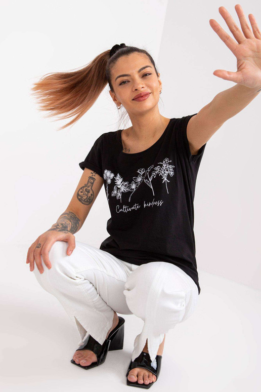 Černé bavlněné tričko Frida MAYFLIES