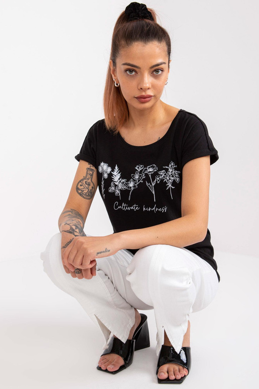 Černé bavlněné tričko Frida MAYFLIES