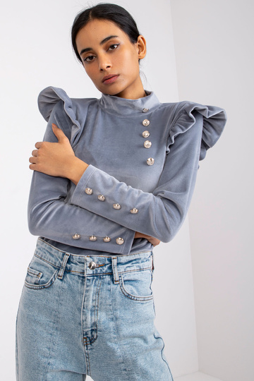 Šedá velurová halenka Capri...