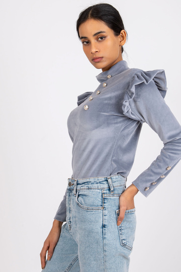 Šedá velurová halenka Capri... 2