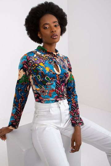 Tmavě modrá vzorovaná...