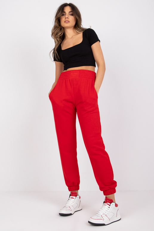 Červené tepláky s kapsami RUE PARIS