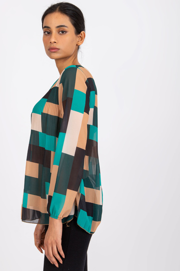 Zeleno-béžová vzorovaná...