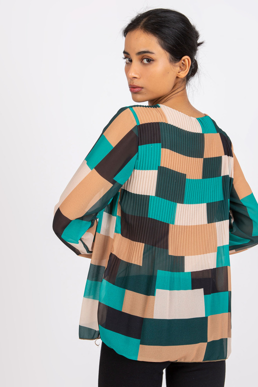 Zeleno-béžová vzorovaná halenka... Zeleno-béžová vzorovaná halenka...