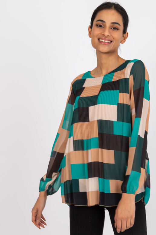 Zeleno-béžová vzorovaná halenka... Zeleno-béžová vzorovaná halenka...