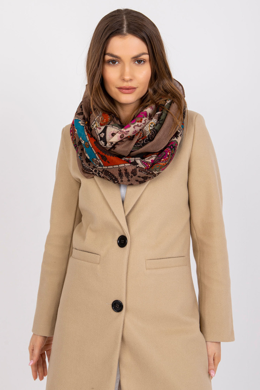 Tmavě béžová zavinovačka s lidovým...