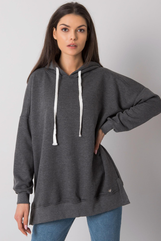 Tmavě šedá melanžová základní mikina...