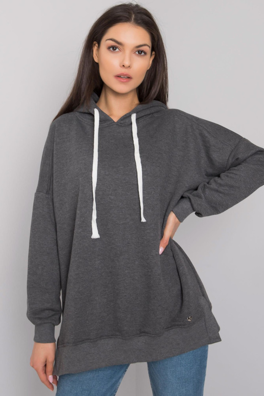 Tmavě šedá melanžová základní mikina...