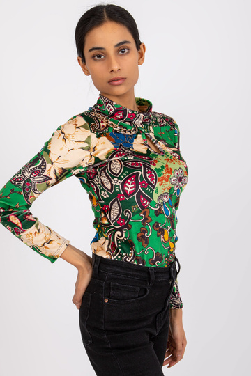 Zelená vzorovaná halenka s...