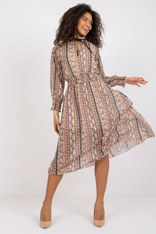 Béžové šaty se vzory Ava