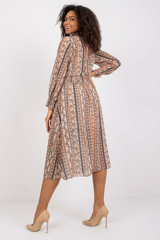 Béžové šaty se vzory Ava