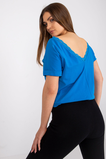 Tmavě modrá halenka s... 2