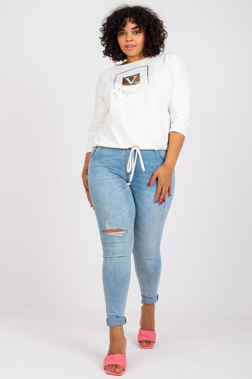 Ecru halenka větší velikosti s...