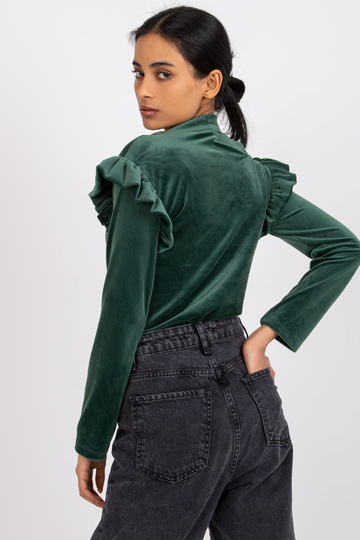 Zelená velurová halenka s...