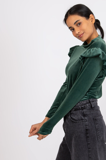 Zelená velurová halenka s... 2