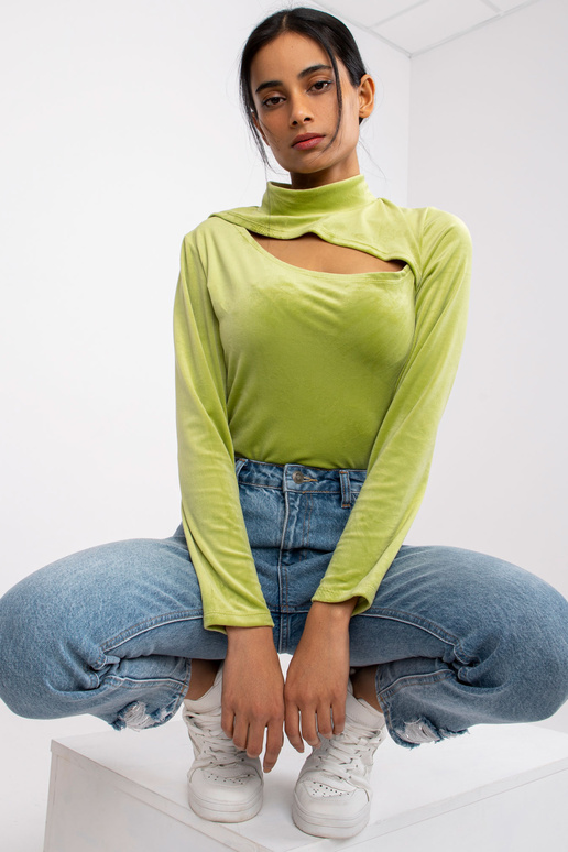 Limetková velurová halenka s Kigali...