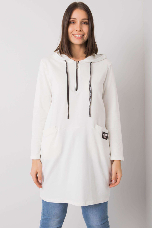 Bavlněná tunika Ecru plus size s...