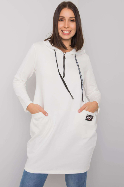 Bavlněná tunika Ecru plus size s...