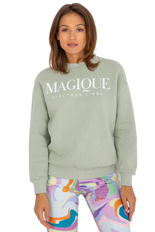 Světle zelená mikina bez kapuce...