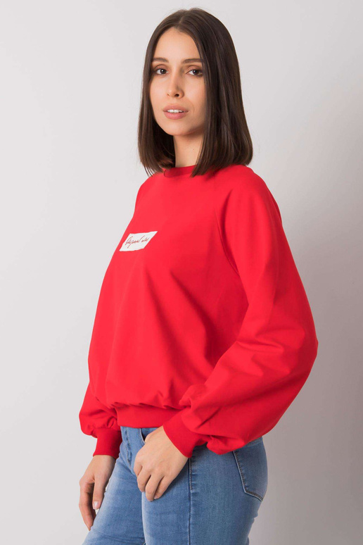 Mikina Hariette Red Plus Size bez kapuce