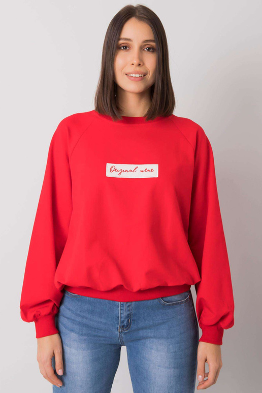 Mikina Hariette Red Plus Size bez kapuce