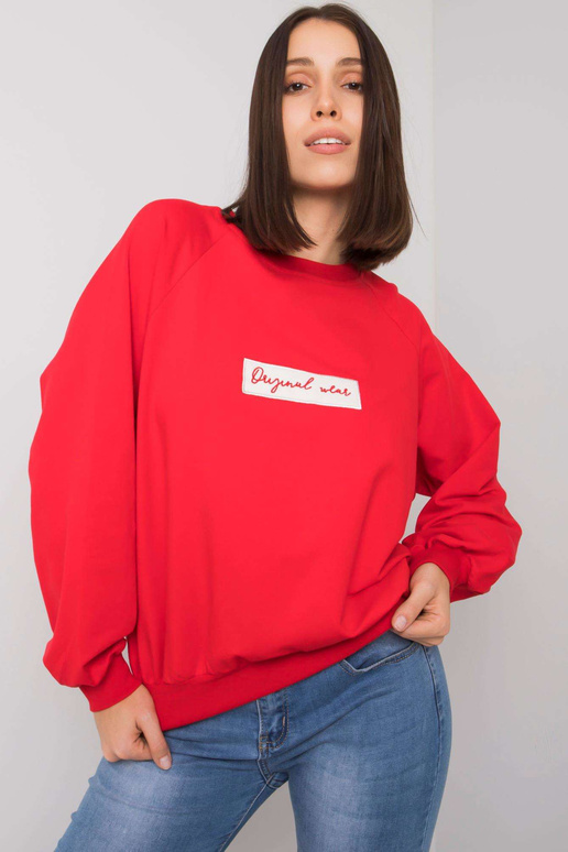 Mikina Hariette Red Plus Size bez kapuce