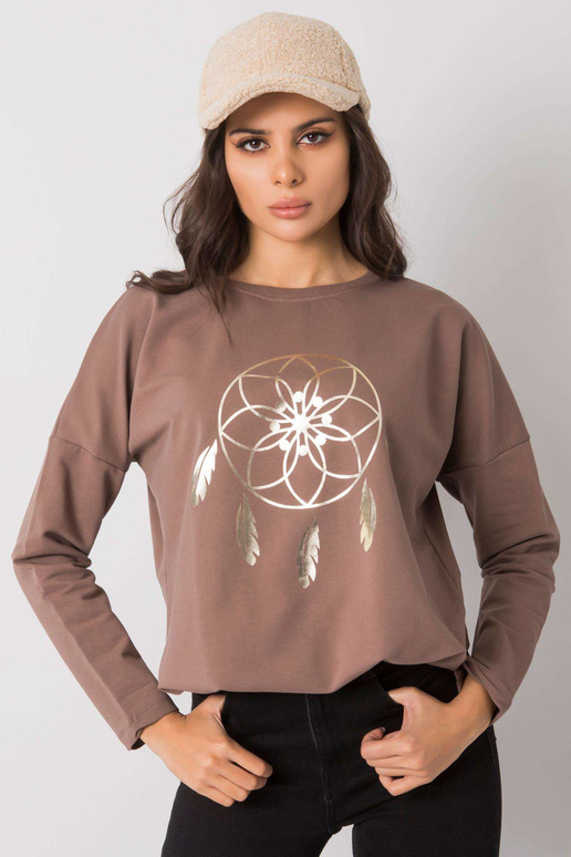 Hnědá halenka s potiskem Jackson RUE...