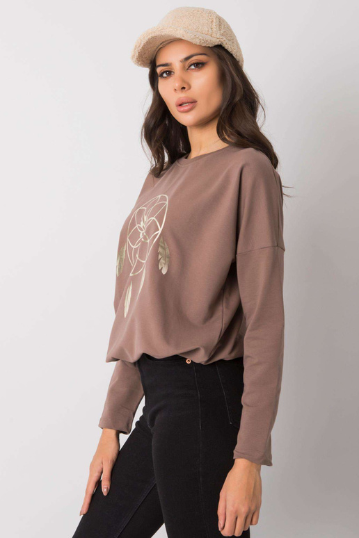 Hnědá halenka s potiskem Jackson RUE...