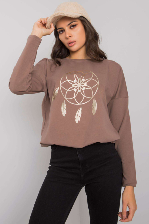 Hnědá halenka s potiskem Jackson RUE...