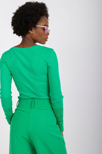 Zelená žebrovaná halenka s... 2