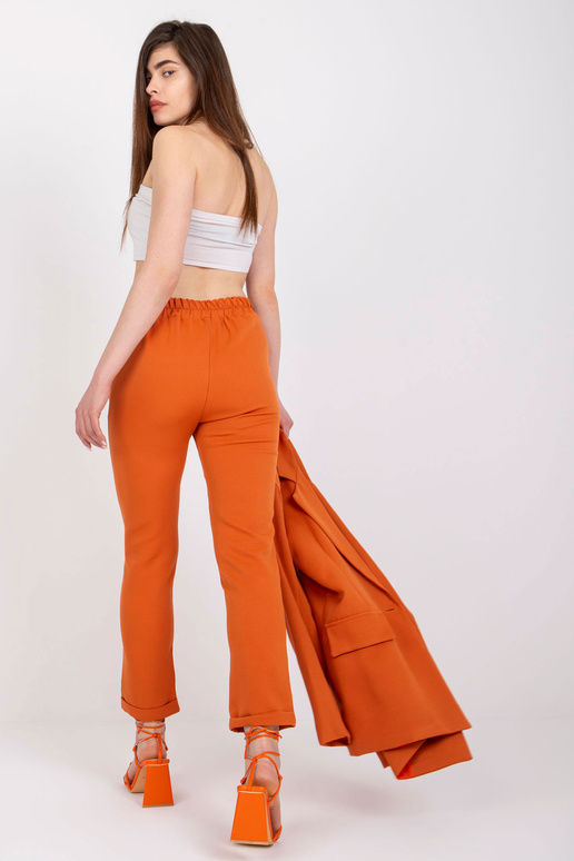 Tmavě oranžové elegantní kalhoty...