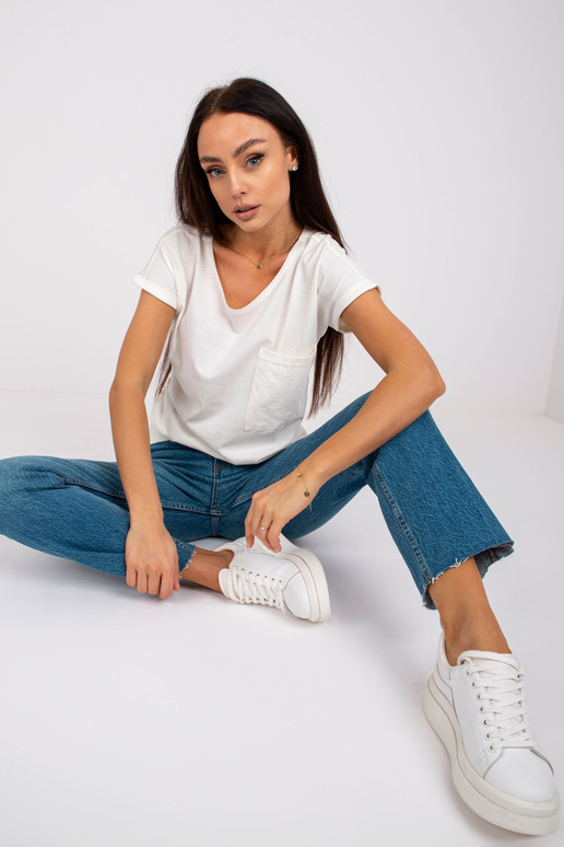 Ecru dámské tričko z bavlny Ventura...