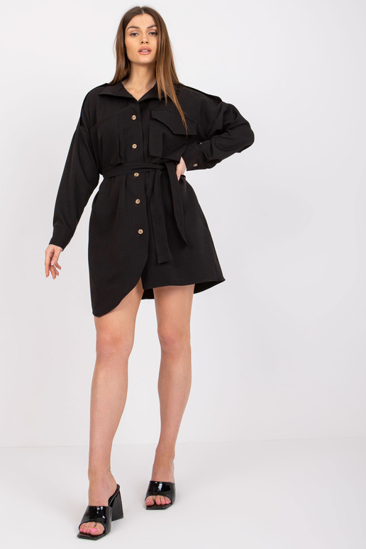 Černá košile s páskem Lucina RUE PARIS