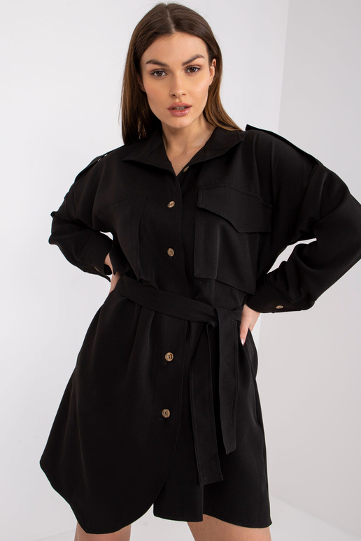 Černá košile s páskem Lucina RUE PARIS