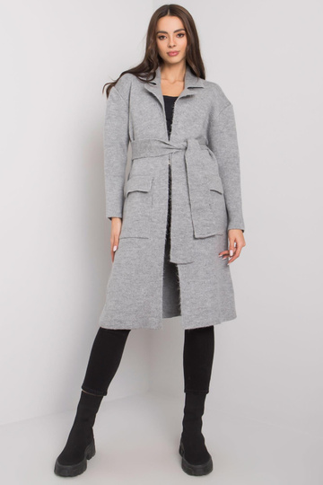 Šedý kardigan s vázáním...