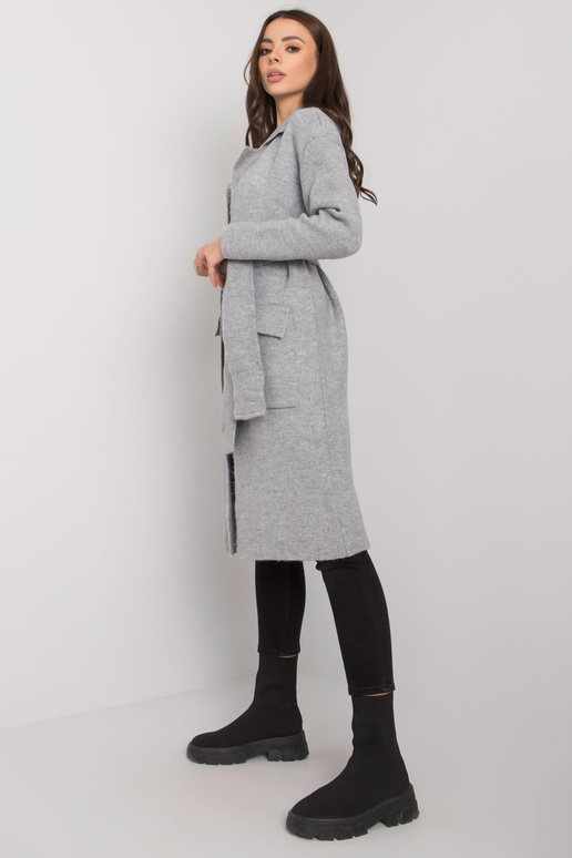 Šedý kardigan s vázáním Cordie RUE PARIS Šedý kardigan s vázáním Cordie RUE PARIS