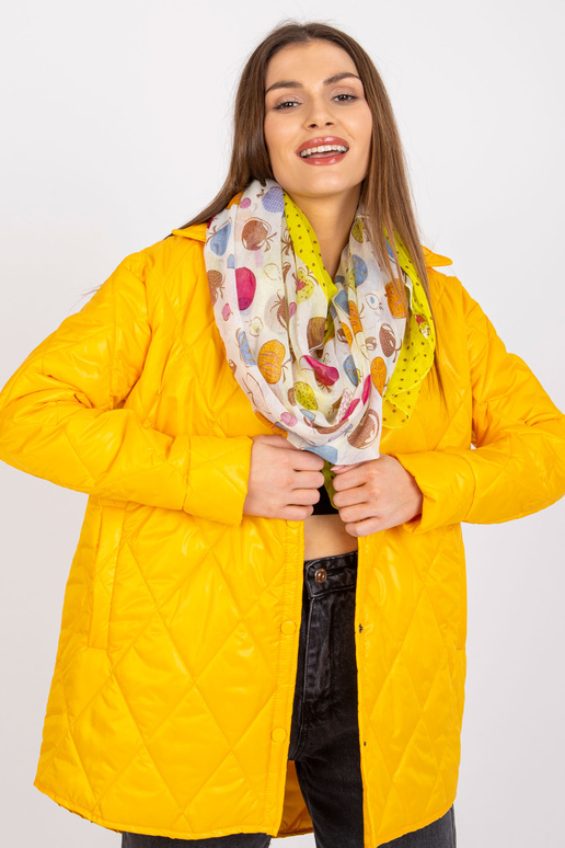 Bílo-žlutá šála s potisky