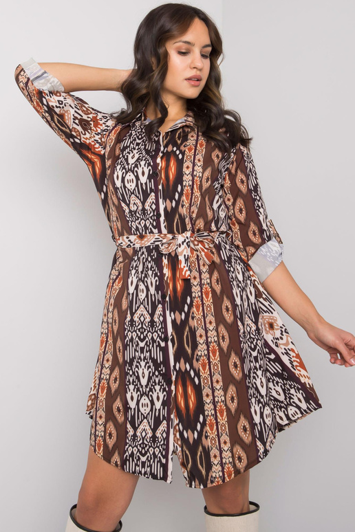 Černohnědé šaty s potisky Hanley RUE...