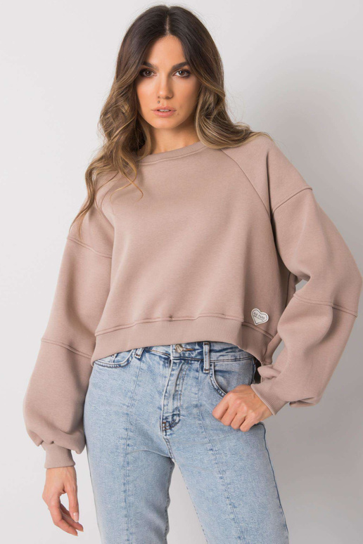 Tmavě béžová bavlněná mikina Yessie...