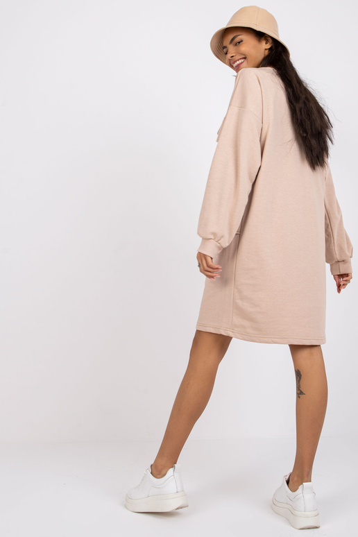 Béžové šaty s kapsami Carrara