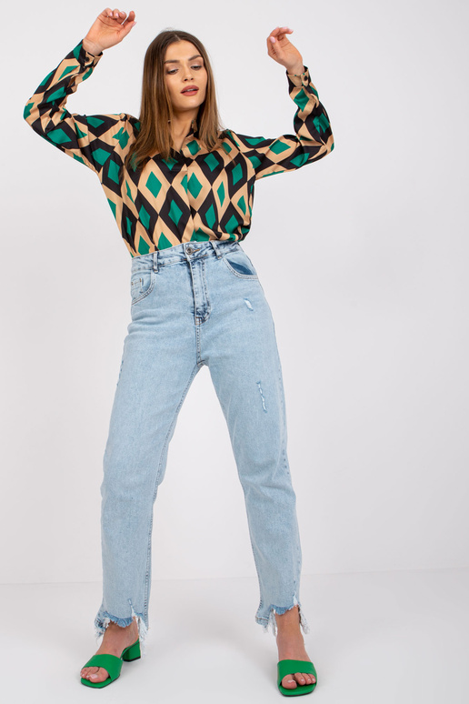 Zelená a béžová halenka s potisky Amaya Zelená a béžová halenka s potisky Amaya