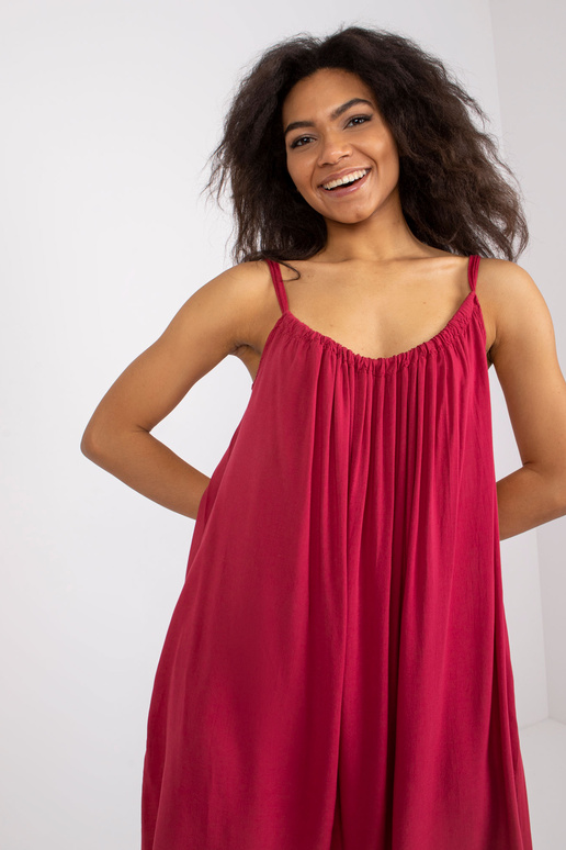 Vínové šaty na ramínka Polinne OCH BELLA