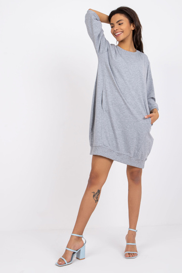 Šedé šaty Salou Cotton Melange