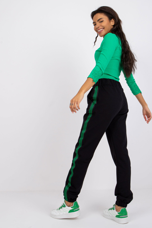 Černé tepláky s pruhy Sabrina RUE PARIS