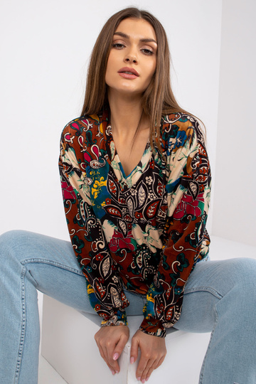 Hnědá dámská halenka s... 2