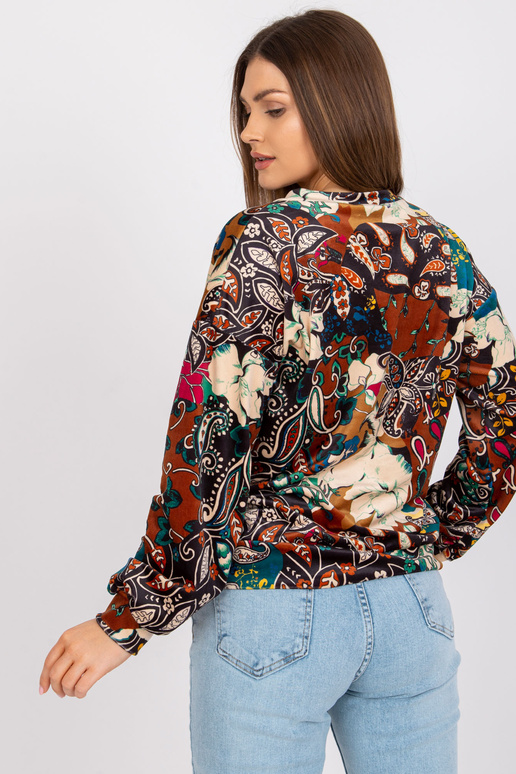 Hnědá dámská halenka s potiskem Ruby